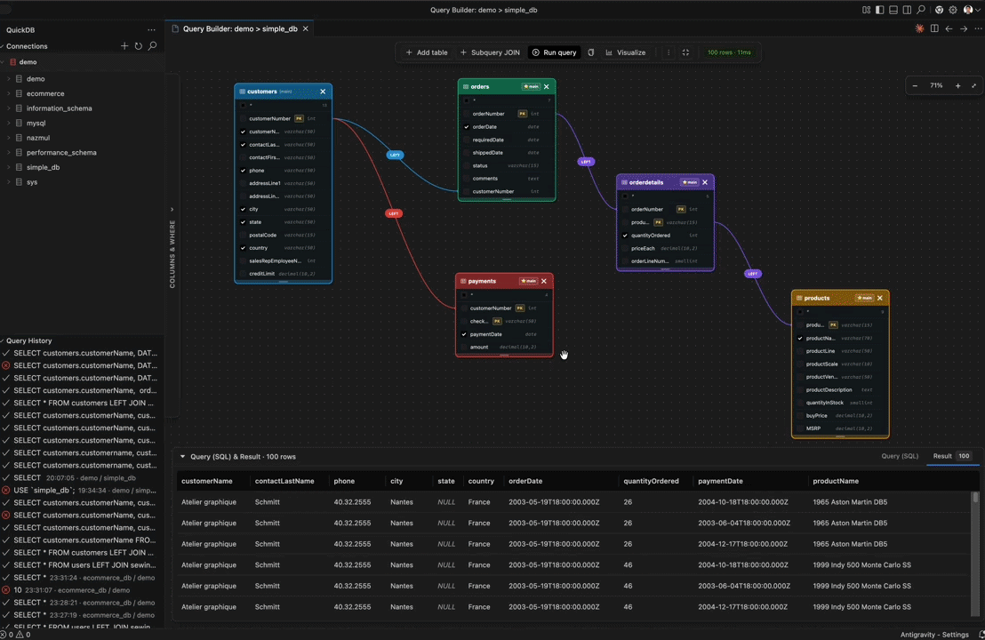 Query Console demo